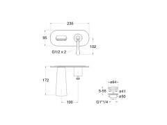 Внешняя часть смесителя для раковины CRISTINA BOLLICINE BO25651