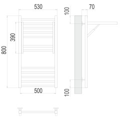 Полотенцесушитель TERMINUS Стандарт Валенсия П12 500х800 NEW