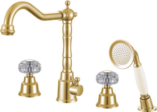 09034-E Смеситель на борт ванны (4-отв) "GANZER"  (6/1шт)