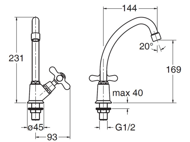 Кран холодной воды CRISTINA IMPERO IM24524