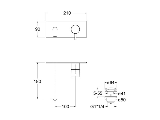 Наружные части смесителя для раковины CRISTINA TRICOLORE VERDE TV25652