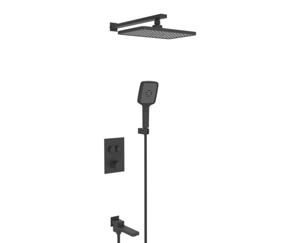 25006-3C Встроенный смес для ванны с 3-функ.  (ЧЕРНЫЙ) ViEiR  (6/1шт)