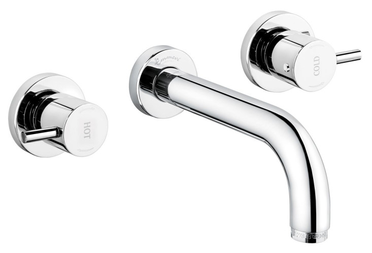 Emmevi Piper, встраиваемый в стену двухрычажный смеситель для раковины, без донного клапана, цвет зачищенное золото