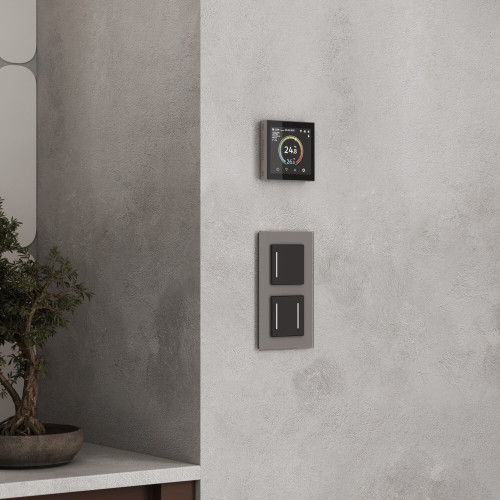 Умный сенсорный терморегулятор с LCD дисплеем дымчатый W1851104