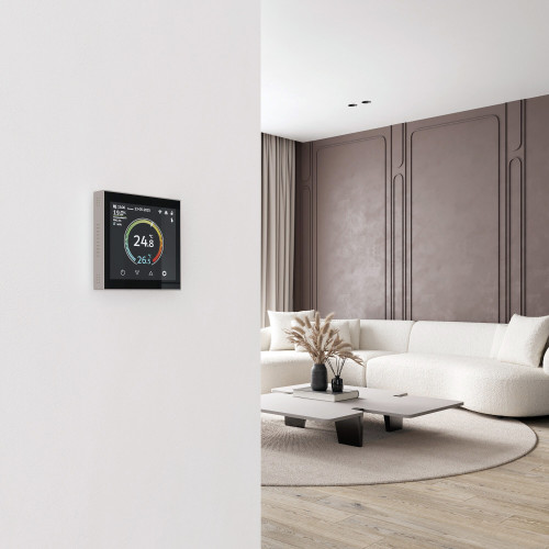 Умный сенсорный терморегулятор с LCD дисплеем дымчатый W1851104