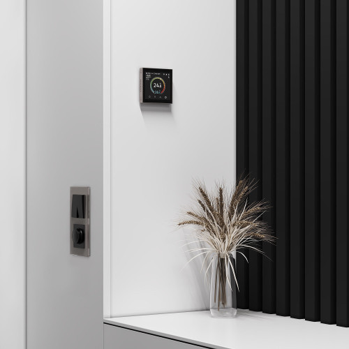 Умный сенсорный терморегулятор с LCD дисплеем дымчатый W1851104