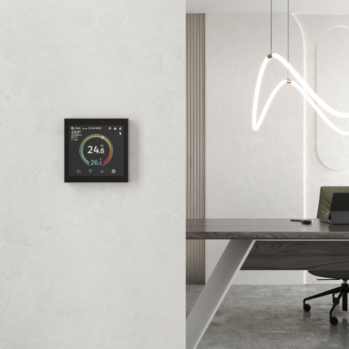 Умный сенсорный терморегулятор с LCD дисплеем дымчатый W1851104