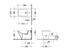 Биде напольное DURAVIT DSTYLE 2283100000