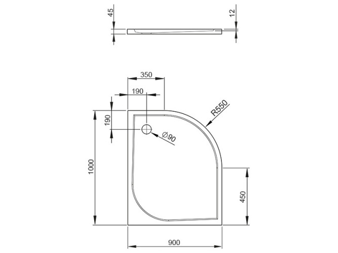 Душевой акриловый поддон RADAWAY DELOS SDE1090-01L