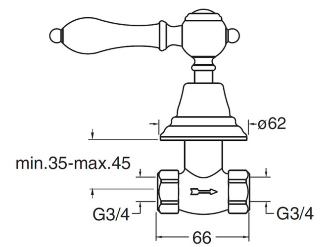 Запорный кран CRISTINA CANOVA ELITE CL62192