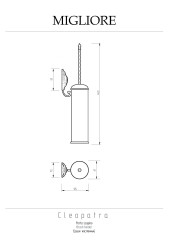 Ершик настенный, металл/бронза Migliore CLEOPATRA