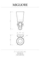 Cтакан настенный, стекло/золото/Swarovski Migliore Cristalia