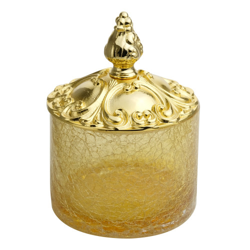 Баночка высокая, H17 см. с крышкой, стекло/золото Migliore Elisabetta