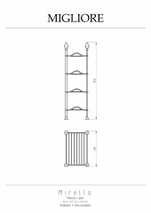 Этажерка L50хH107xP34 см, 4 полки-решетки, латунь, золото Migliore Mirella