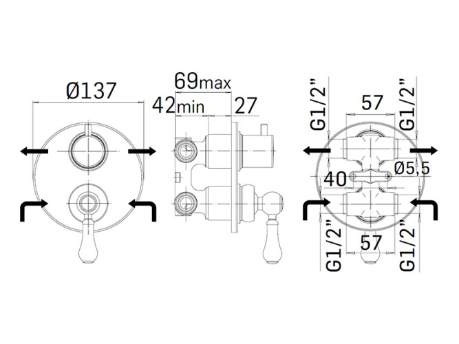 Смеситель для душа MAMOLI COUNTRY 229000000021