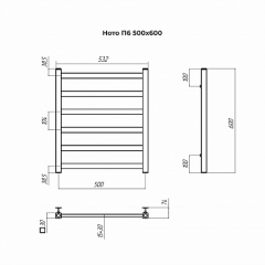Полотенцесушитель TERMINUS Эконом Ното П6 500х600 NEW