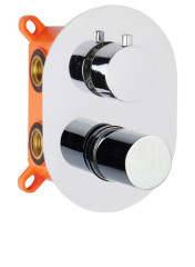 AQG Tube, встраиваемый смеситель для душа на 2 выхода, с дивертером, цвет хром-черный матовый