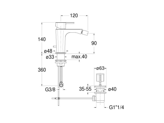 Смеситель для биде CRISTINA KING KG31151