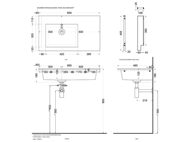 Раковина подвесная CIELO ERA-ECO ERLA80SXSF BA