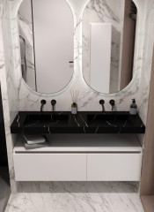 Столешница моноблок FLAT NERO MARQUINA (1410*452*80)