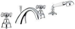 Emmevi Deco Classic, смеситель с ручным душем на борт ванны, 4 отверстия, цвет хром