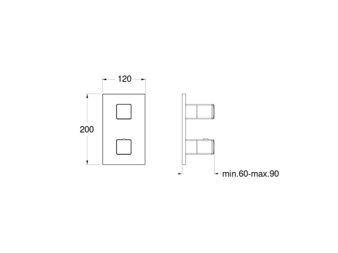 Внешняя часть термостатического смесителя CRISTINA Thermostatic external parts XQ75277
