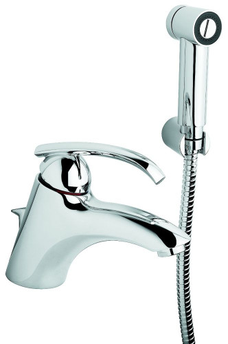 Emmevi Ramses, смеситель с донным клапаном и боковым душем для раковины, цвет хром