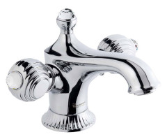 Emmevi The One Cloe, смеситель 98033SW для раковины на 3 отверстия. Металлические ручки + прозрачные кристаллы, цвет хром