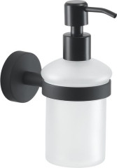 Gedy Eros, настенный стеклянный дозатор c металлической помпой, цвет черный матовый