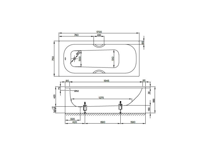 Ванна встраиваемая BETTE BETTEFORM 2947-000