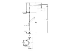 Душевая стойка с термостатическим смесителем CRISTINA THETA V CR48646
