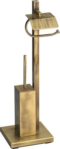 Sanibano, стойка: ерш металлический + бумагодержатель с крышкой, цвет бронза