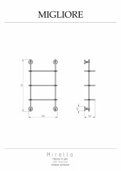 Витрина настенная 40х72 см, стекло/бронза Migliore Mirella