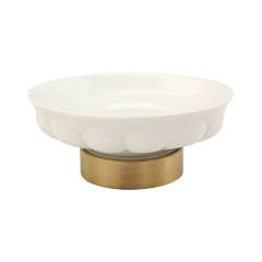 Mыльница настольная, керамика белая, бронза Migliore Olivia