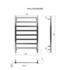 Полотенцесушитель TERMINUS Эконом Ното П8 500х800 NEW