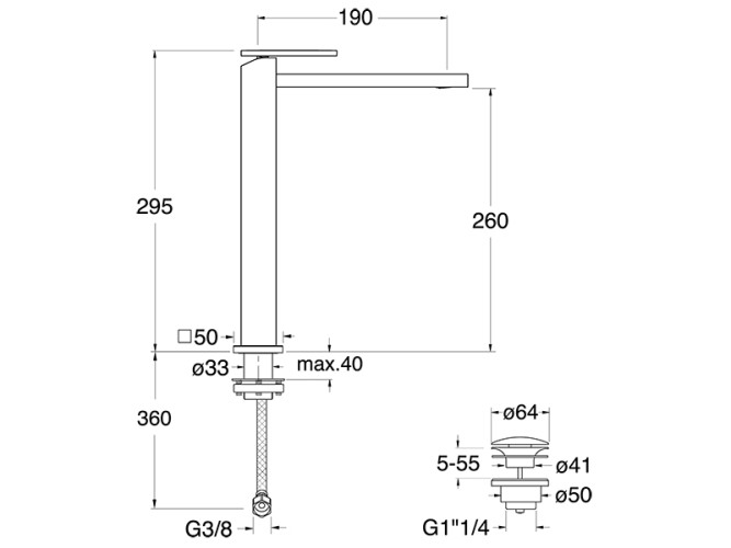 Смеситель для раковины CRISTINA TABULA TA22246