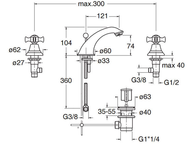 Смеситель для раковины CRISTINA CANOVA CN20177