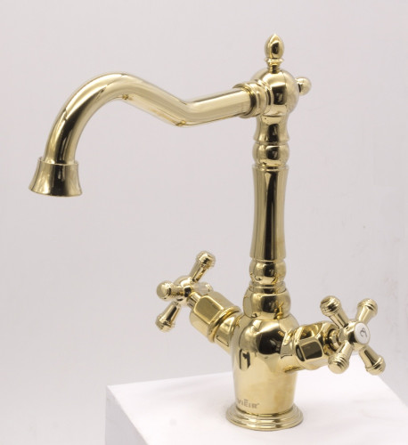 370121-E Смеситель 2-руч. для кухни (ЗОЛОТО) ViEiR (10/1шт)