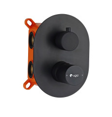 AQG Tube, встраиваемый смеситель для душа на 2 выхода, с дивертером, цвет черный матовый