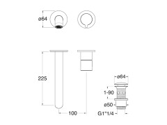 Внешняя часть настенного смесителя для раковины CRISTINA RX RX25928