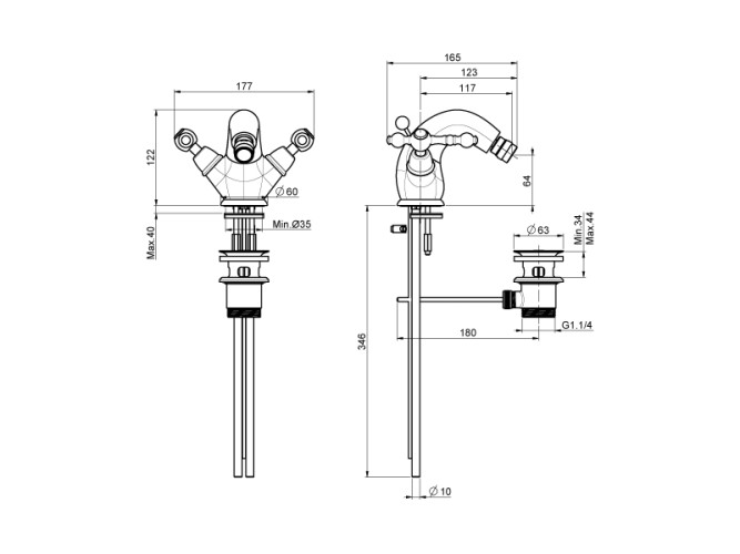 Смеситель для биде FIMA CARLO FRATTINI EPOQUE F5062/2CR