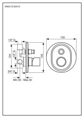 Emmevi Minu, однорычажный встраиваемый смеситель для душа с дивертером на 2 выхода, цвет хром