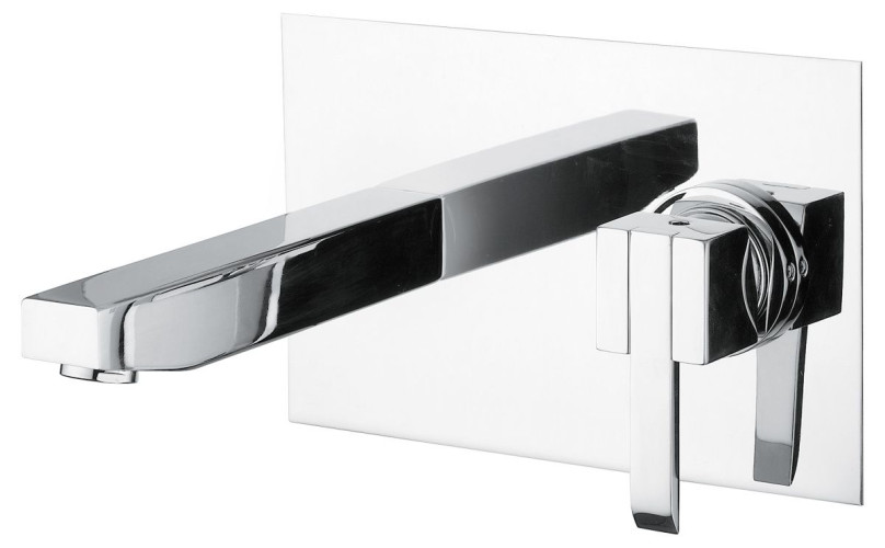 Emmevi Sicily, встраиваемый в стену однорычажный смеситель для раковины на панели, без донного клапана, цвет хром
