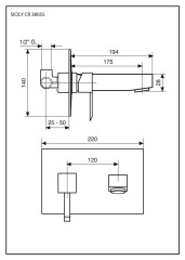 Emmevi Sicily, встраиваемый в стену однорычажный смеситель для раковины на панели, без донного клапана, цвет хром