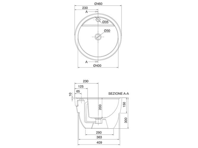 Раковина встраиваемая Scarabeo MATTY 8055/A/R
