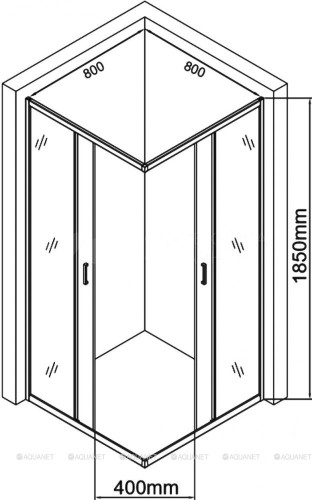 Душевой уголок Aquanet SE-800S 800x800, прозрачное стекло