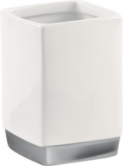 Gedy Lucy, настольный керамический стакан, цвет хром - белая керамика