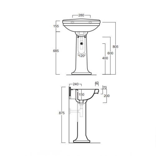 Пьедестал для раковины SIMAS LONDRA LO 915 bia