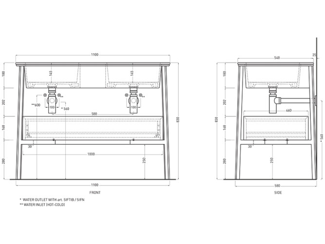 Ящик для консоли CIELO I CATINI CACDL TL