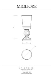 Cтакан настольный, стекло/бронза/Swarovski Migliore Cristalia